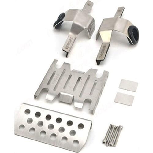 Metal Front Middle Chassis Armor Skid Plate Guards Upgrade Part for 1/8 RC Model Car TRACTION HOBBY KM2 TH2 Parts