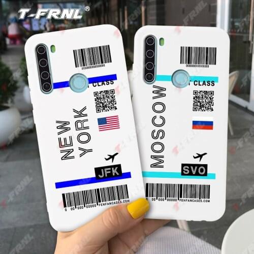 Cute PLANE TICKET Phone Case for Xiaomi Redmi note 8T case for Redmi Note 8 Pro case Redmi note 8 9 9s 9Pro case Soft TPU