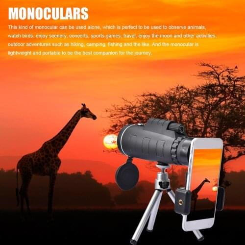 Monocular Telescope High Power HD Monocular with BAK4 Prism Compass Monocular Set with Tripod Accessories for Camping Travelling