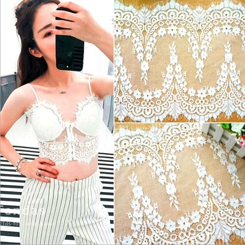 YACKALASI Soft Knitted Eyelash Lace Underwear Lace Black And White Lace Ribbon Wedding Decoration 31CM*300CM #5