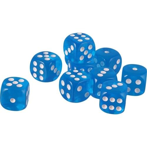 Pack of 10 D6 Dice Sets Acrylic Six-side for D&D TRPG Party Board Game Kids Toys