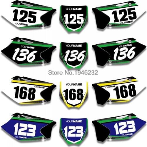 NICECNC Custom Number Plate Background Graphics Sticker & Decal For Kawasaki KXF250 KX250F 2004 2005 KX 250F KXF 250