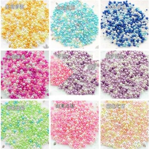 2.5–5mm Set of 12 Styles Variant Round Pearls 12 Colors Imitation Pearl 3D Nail Art Round Pearl Nail Glitter DIY Charms