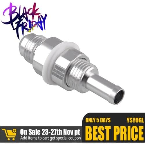 AN6 Male Flare Bulkhead To 5/16 inch Hose Barb Fuel Tank Fitting Adapter for Car SUV Aluminum Durable Hose barb joint