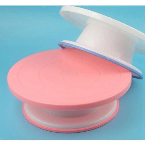 Plastic Rotating Plate Cake Built-In Bearing Revolving Spinning Round Cake Stand Cupcake Rotary Table Turntable Tools