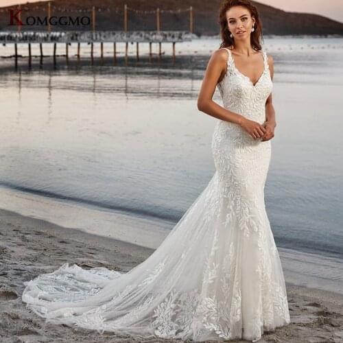 Custom Made Sleeveless Chapel Train Embroidery Appliques Tulle Mermaid Wedding Dress Luxury Backless Sweetheart Neck Bridal Gown