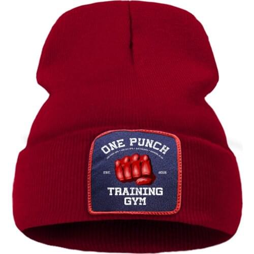 One Punch Man Cool Japan Anime Print Men Autumn Knitted Hats Warm Street Women Winter Hat Cotoon Fashion Ski Caps For Boys