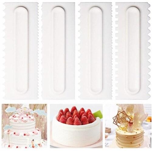 Cake Scraper Cream Smoother Pastry Icing Combs Baking Accessories 1Pcs Fondant Spatulas Food Grade Plastic Cake Decorating Comb