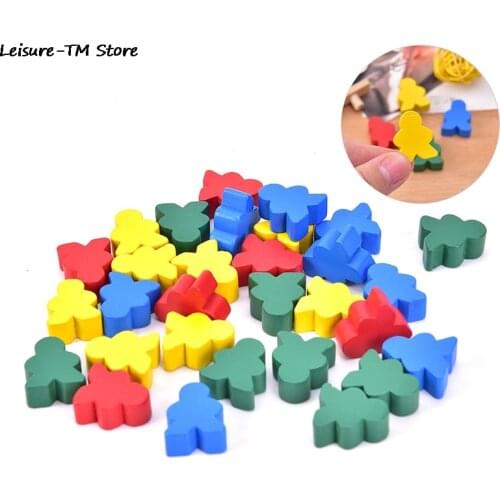 Hot Sale 30pcs Wooden Chess Standard Size For Meeple Carcassonne Board Game Accessories