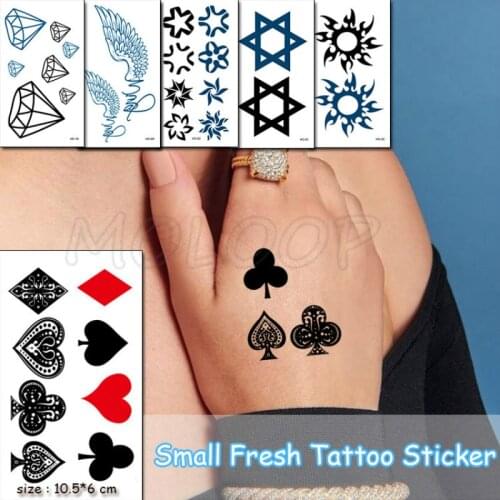Waterproof Temporary Tattoo Stickers Playing Cards Peach Tattoo Small Size Tatto Flash Tatoo Fake Tattoos for Man Girl Women