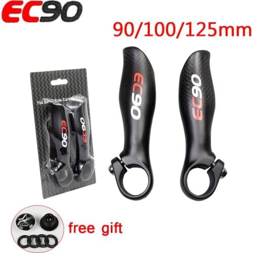 1pair 22.2 Carbon Fiber MTB Handlebar Bar Ends 90/100/125mm Ergonomic 3K cycling Handlebar Bar End Bicycle Accessories