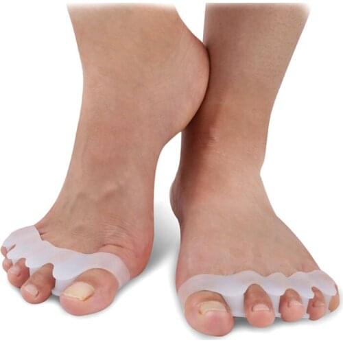 1 Pair Silicone Toe Separator Overlapping Rehabilitation Treatment Hallux Valgus Braces Orthotic Device Feet Care