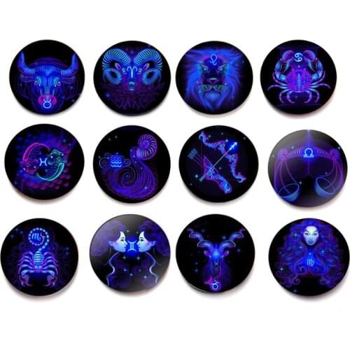 12pcs Twelve Constellations Fridge Magnets Photo Wall Cute Souvenir Gifts Home Refrigerators Decor Magnetic Sticker Stationery