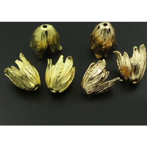 20x22mm Brass Speaker Calyx Flower Beads Caps Findings Tassel Caps Charms Quality Gold Silver Plated Metal DIY Jewelry Making