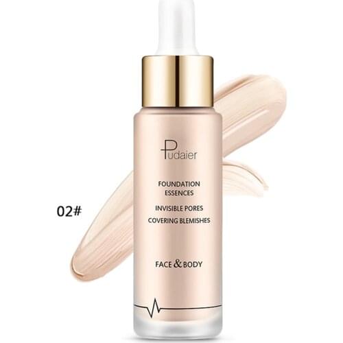 6 colors available Liquid Foundation Concealer Liquid Cylindrical Glass Bottle Concealer Isolated Base Foundation