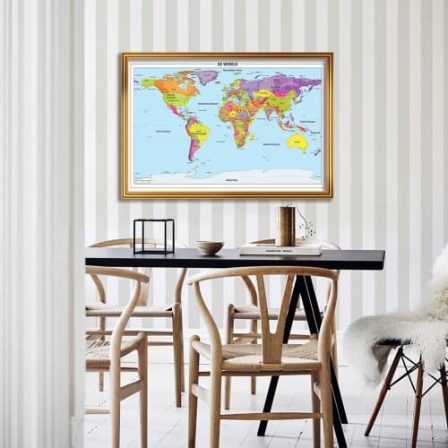 90*58cm The Dutch World Map Canvas Painting Wall Art Poster and Prints Living Room Home Decoration School Supplies