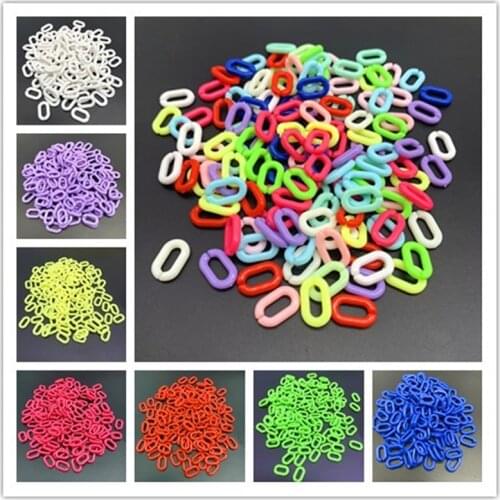 New 50pcs 15x10mm Acrylic Link Chain Keychains For Necklace Bracelet Making Colorful Chain Plastic Chain Links Jewelry Making