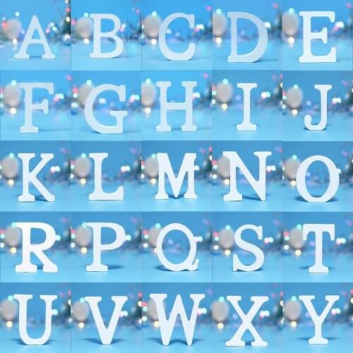 1pc White Wooden Letters Alphabet DIY English Word Letter For Wedding Birthday Party Home Decor Name Design Art Crafts Standing