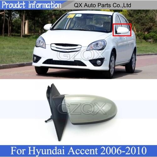 CAPQX Outside Door Rearview Mirror Assembly For Hyundai Accent 2006 2007 2008 2009 2010 Rear Veiw Mirror Side Mirror