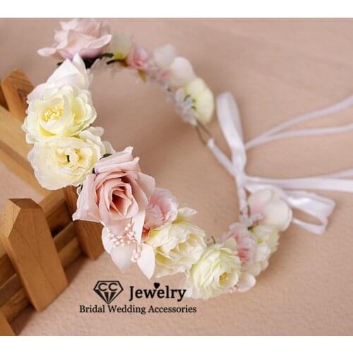 CC Flower Hairbands Women Hair Accessories Wedding Crowns Engagement Jewelry Bridal Hairwear Wreath Prom Garlands Party 58296