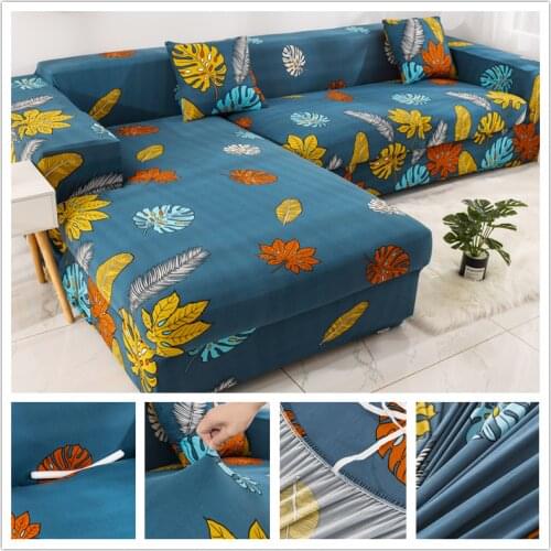 Elastic Couch Sofa Cover European flowers leaves pattern Slipcover Armchair Furniture Cover for Living Room 1/2/3/4-seater