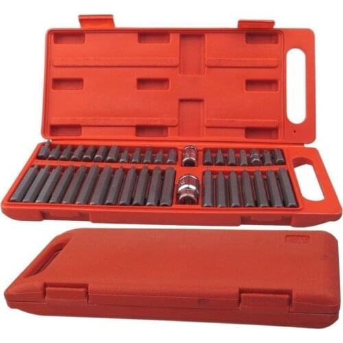 Hot 40Pcs 1/2-Inch and 3/8-Inch Drive Star Torx Spline Hex Bit Socket Set Tool Kit