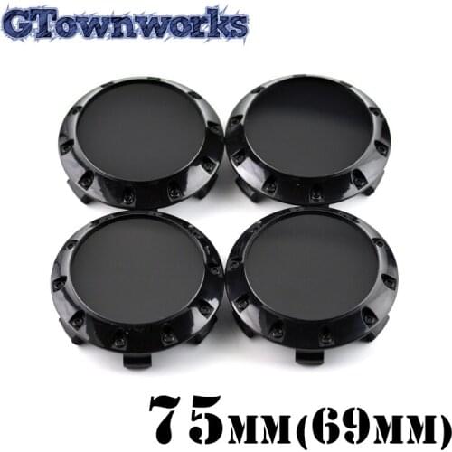 4 pcs 75mm Plastic Wheel Center Cap For Car Rim Black Chrome Hubcap Dust Cover with 10 Decorative Screws