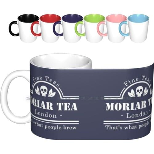 Moriartea : What People Brew ( White ) Ceramic Mugs Coffee Cups Milk Tea Mug Sherlock Moriarty Tea Tea Brand Tea Brand Logo