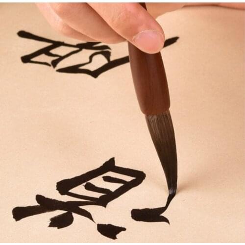 Chinese Calligraphy Brush Pen Set 3pcs Chinese Painting Regular Script Weasel Hair Writing Brush for Beginner Tinta China