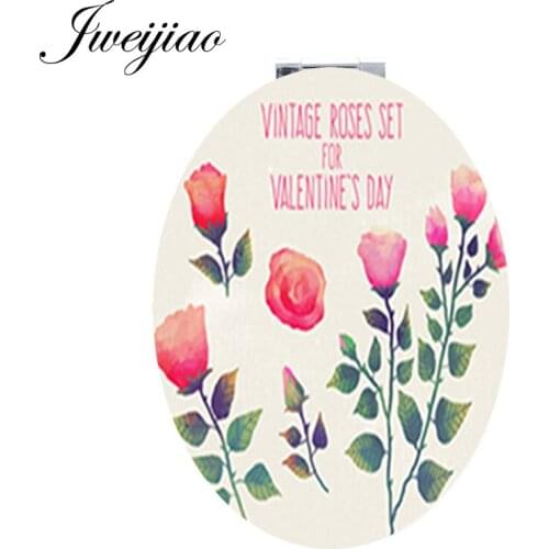 JWEIJIAO Vintage Rose set for Valentines Day Makeup Tools mirrors diy 1X/2X Magnifying moive espejo FQ759