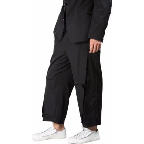 27-44 2019 New mens clothing Hair Stylist Hierarchical retro cracked beggars harem pants plus size costumes