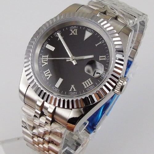 New Sterile 24 Jewels NH35 MIYOTA 8215 Mechanical Men Watch jubilee Strap Screw Back Sapphire Crystal Folding Clasp
