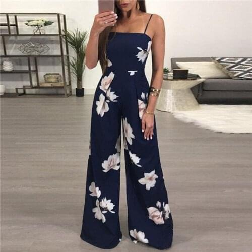 New Womens Summer Playsuit Romper Jumpsuit Ladies Sleeveless Casual Floral Print Elegant HighWaist Jumpsuits Комбинезоны