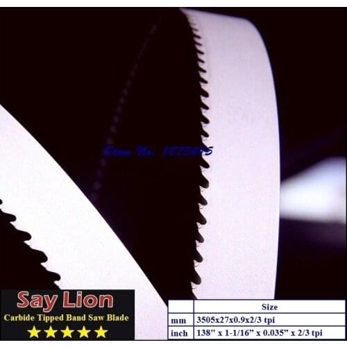 3505x27x0.9x2/3T Carbide tipped band saw blade. bandsaw