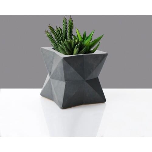 PRZY 3D Succulent Planter Cement Mould Concrete Silicone Flowerpot Mold Silicone Vase Molds For Plaster Clay Resin Crafts