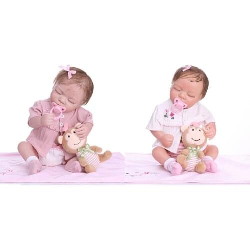 49cm Rebor n Doll Realistic Full Soft Silicone Vinyl Newborn Sleeping Babies Monkey Toy Clothes Lifelike Handmade Gift