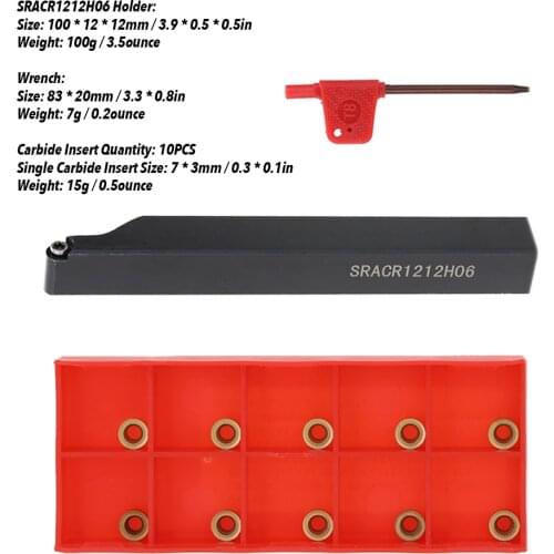 SRACR1212H06 Lathe Cutter Tool Holder Indexable Boring Bar Wrench For Lathe Turning Tool With Carbide Inserts