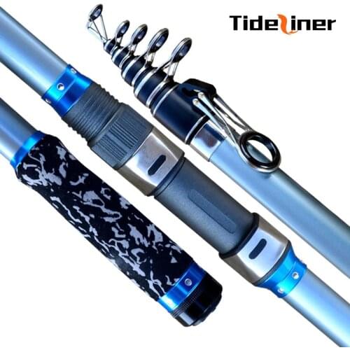 Tideliner 3.6m 3.9m 4.2m 4.5m surf casting spinning fishing rod carbon fiber sea surfcasting telescopic fishing rod 60-150g