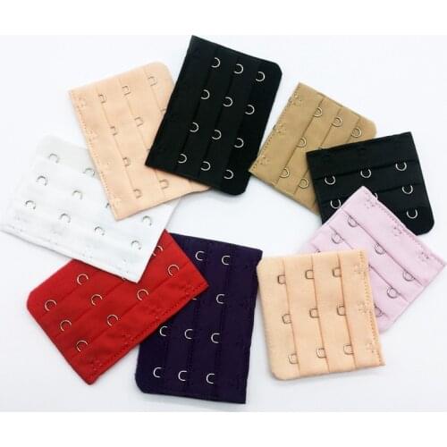 100pcs/lot Elastic Bra EXTENDER 3X4 3X3 Underwear Lingerie Extension Buckle Quality Stainless Sewing Accessories