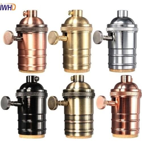 IWHD E27 Vintage Edison Lamp Holder Copper Light Socket Screw Bulb Base Industrial Retro Fittings Retro Lampholders Fixture