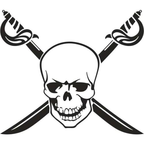 Domineering Skull with swords Car Stickers Vinyl Creative Trunk Decor Decals Sticker Waterproof L494