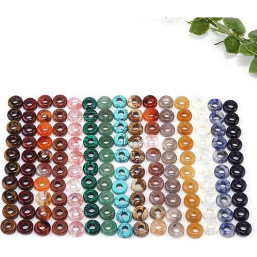 High Quality 10mm Natural Stone Annulus Shape Necklace Bracelet Jewelry Gems Loose Beads 20Pcs wk88
