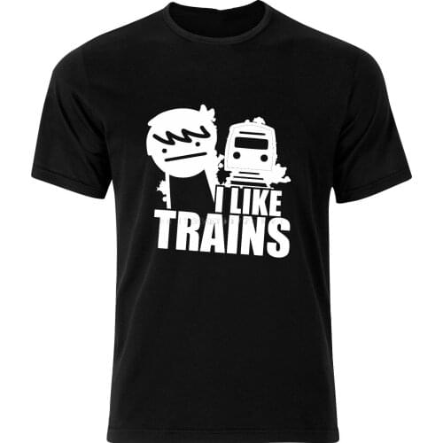 I LIKE TRAINS FUNNY T SHIRT Summer MenS fashion Tee,Comfortable t shirt,Casual Short Sleeve TEE tops wholesale tee