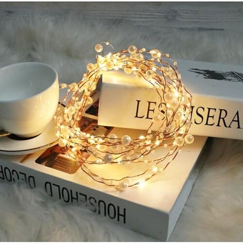 10m 100 Leds Bead Fairy String Lights Silver Gold Wire Lights Garland Wedding Decor Christmas Decoration for Home Battery Power