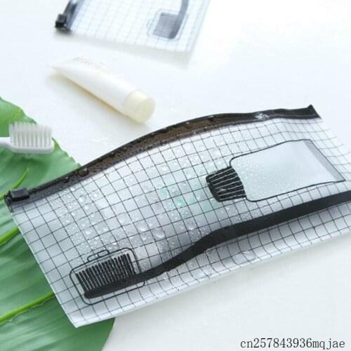 200pcs Toothbrush Cosmetic Bag PVC Makeup Bag Travel Organizer Storage Pouch Toiletry Wash Kit Case