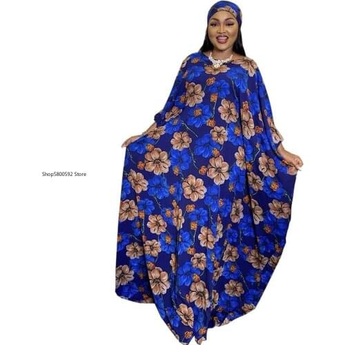 African Dresses For Women Dashiki Long Maxi Dress 2021 Summer Traditional Africa Clothing Fairy Dreess With Inner Kerchief