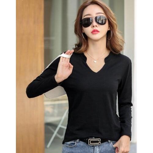 BOBOKATEER Black Plus Size Tops Woman Tshirts Cotton Clothes Fall Poleras De Mujer Camisetas 2020 T Shirt Femme T-shirty Damskie