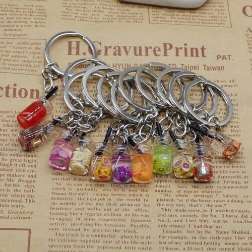 Summer style pendant pendant beautiful juice cup pendant keychain fashion high quality ladies bag jewelry