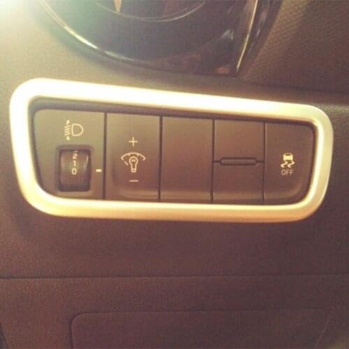 For Hyundai Kona Encino 2018 2019 Stainless steel Headlight switch frame car sticker