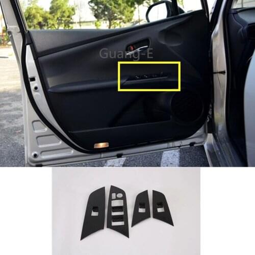 For Toyota Prius 2019 2020 For LHD! Car Carbon Fibre Door Window Glass Panel Armrest Lift Switch Button Trim Frame Molding 4pcs
